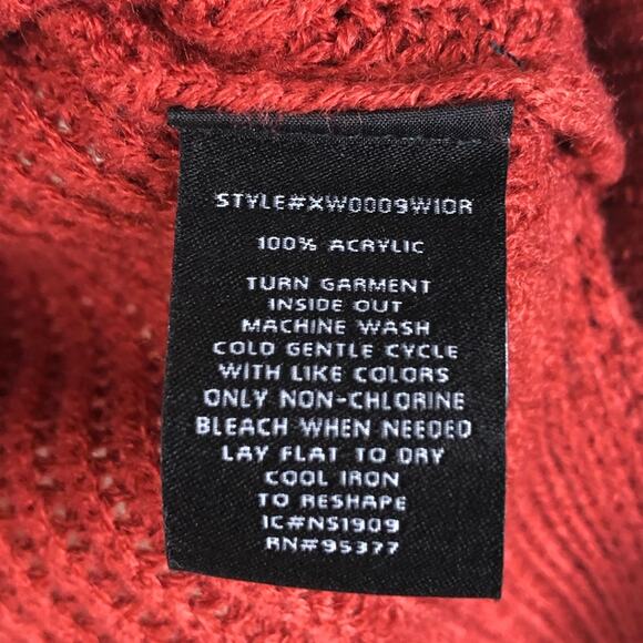 SANCTUARY Rust Red Knit V-Neck Sweater Pocket SP NWOT Cozy Pullover Petite Small - Picture 5 of 6